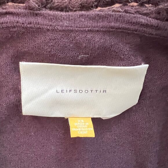 Anthropologie Leifsdottir Cardigan Sweater Size XS Brown Chunky Crochet Trim - Picture 3 of 10